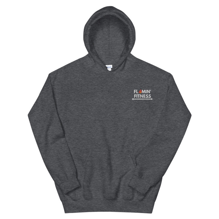 Dark Heather Embroidered Logo Hoodie - Flamin' Fitness