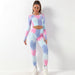 Two-Tone Tie Dye Long-Sleeve Top - Flamin' Fitness